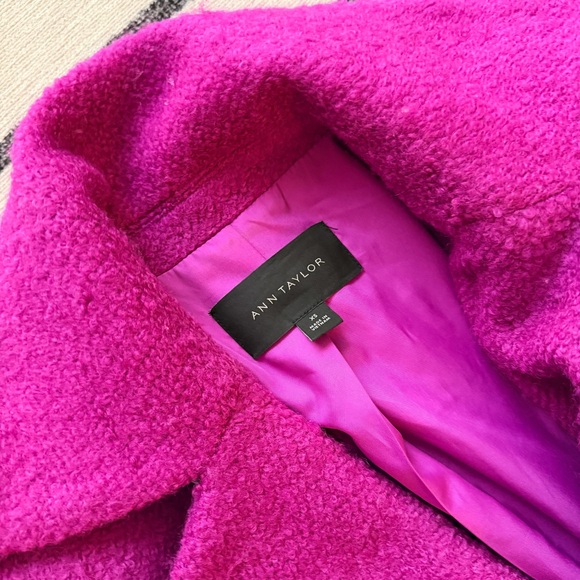 Ann Taylor Magenta Fuchsia Double Breasted Coat Size XS - Picture 3 of 6
